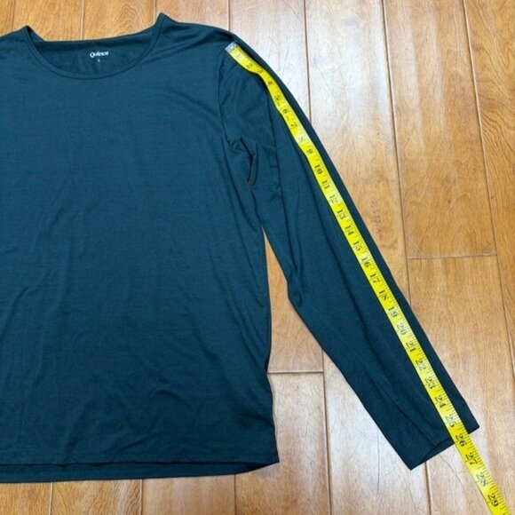 QUINCE Women Flowknit Breeze Long Sleeve Top Green Size L Stretch Active Comfort - Picture 9 of 10